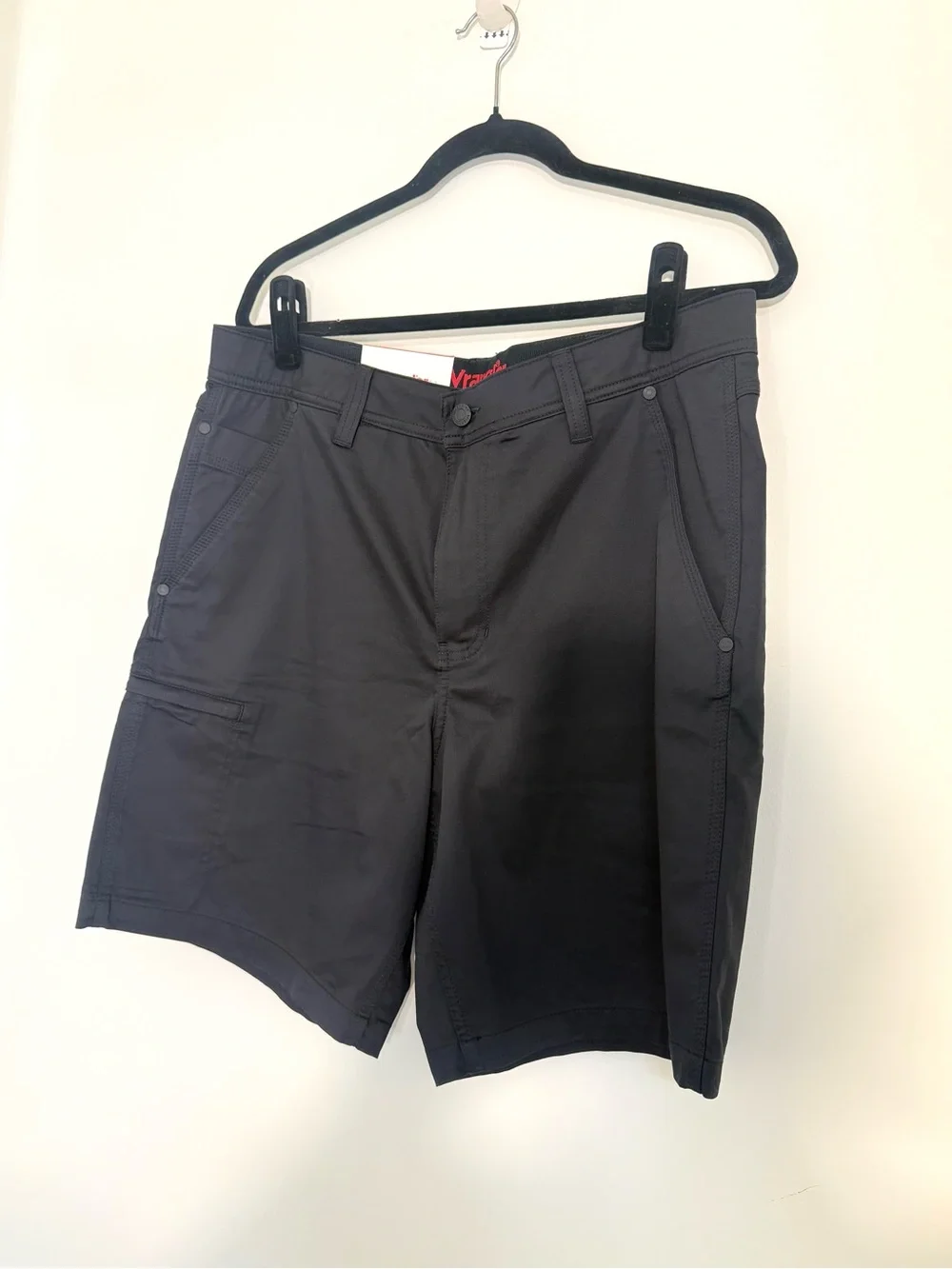Wrangler Men's Black Flat-Front Performance Utility Shorts NWT Flex Waistband